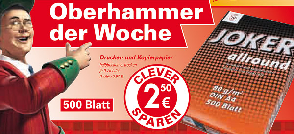 Der "Oberhammer der Woche": Halbtrockenes Papier