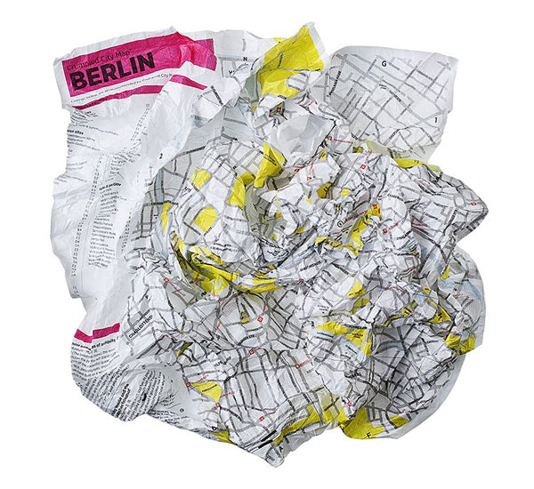 Knüllen statt Knittern: Crumpled City Map Berlin